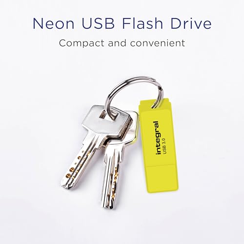 Integral Neon USB 3.0 64GB Flash Drive 3-Pack (Blue/Yellow/Orange) - Image 3