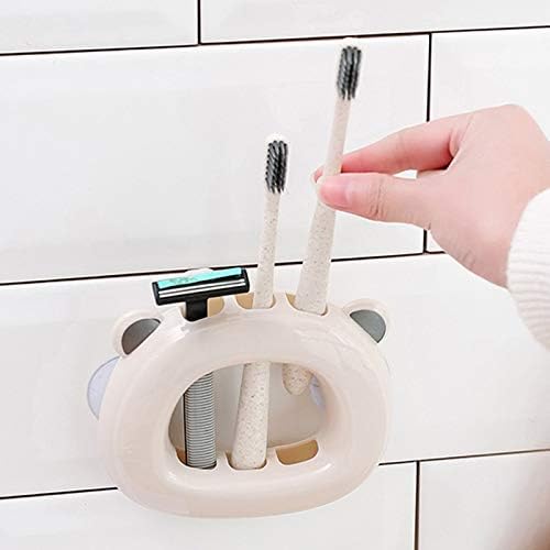 Toothbrush Holder Bathroom Kitchen Family Toothbrush Suction Cups Holder Wall Stand Hook Organizer Bathroom Accessories(C)