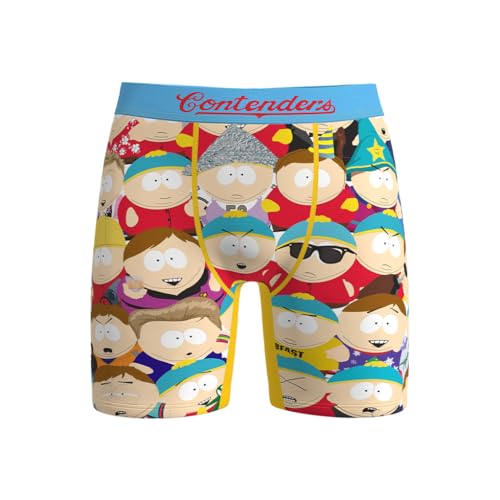 South Park Cartman Boxer Briefs for Men Contenders Ride Control & Ultra-Soft Stretch Fit Underwear Funny Gift Idea No Ride-Ups All-Day Comfort Breathable Fabric
