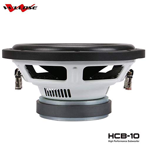 WLLDSE 10 Inch 750 Watt Peak Momentary Power Dual 4 Ohm Car Subwoofer, White