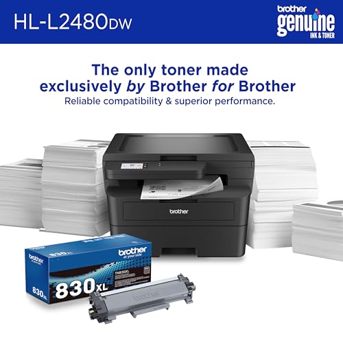 Image of Brother HL-L2480DW Wireless Compact Mobile Monochrome Multi-Function Laser Printer with Copy, Scan, Duplex, Black & White Output | Includes Refresh Subscription Trial(1), (Renewed Premium)
