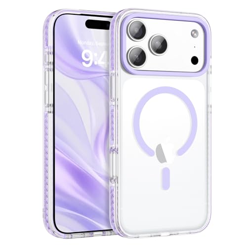 Coque iPhone 17 Pro Max transparente GaoBao magnétique et antichoc violette
