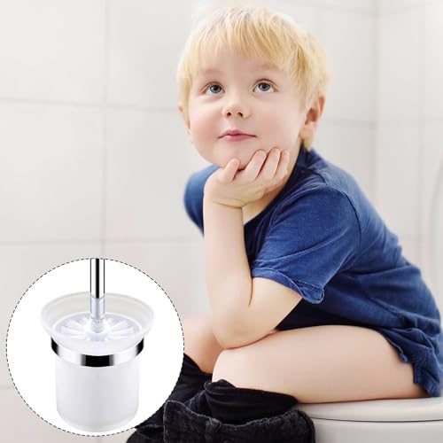 wlsvega ToilettenbüRstenhalter - KlobüRstenhalter Wand - Ersatzglas wc BüRste - Mattiertes Anti-Rutsch-Design, Wandmontage,Platzsparend,Geeignet FüR Privathaushalte und öFfentliche Toiletten