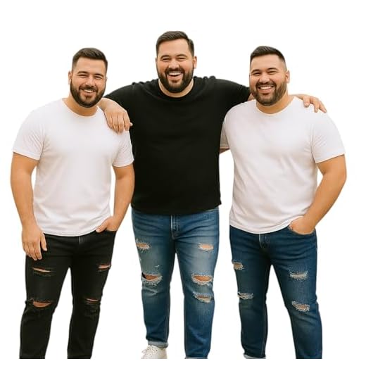 Kit 3 CALÇAS JEANS Masculina RASGADA Plus Size Grande Tamanho 44 46 48 Reforçada 1096 (BR, Numérico, 44, Plus Size, Regular, Sortido)