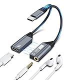 Ulyuhoda Magnetischer 2-in-1 USB C auf 3.5mm Kopfhörer Audio Jack...