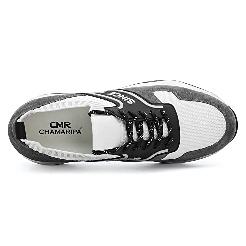 Image of CHAMARIPA Men's Invisible Height Increasing Elevator Shoes - Lace up Light-Weight Casual Height Increase Walking Shoes - 2.76 Inch Taller