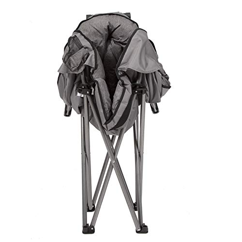 MacSports C932S-129 Padded Cushion Outdoor Folding Lounge Patio Club Chair, Gray - Image 6