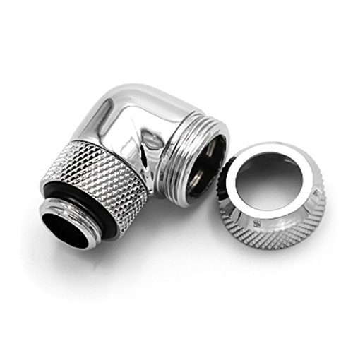 Barrow Adaptateur Multi-Link Anschluss 90 Grad G1/4 Pouce AG sur 12mm AD Hardtube - drehbar, silber