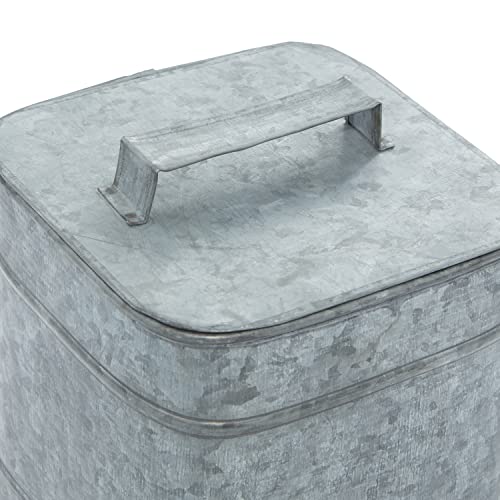 Deco 79 Metal Square Box, Set Of 2 8", 7"H, Silver #TOP3