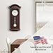 Pendulum Wall Clock - 27 inch Wooden Hanging Grandfather Wall Clock with Pendulum - Real Wood, Quiet, Non-Chiming & Battery Operated for Living Room Decor, Office & Home Décor Gift