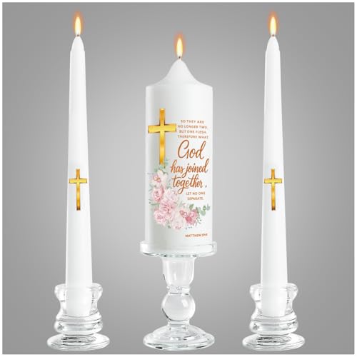 Musgsfbbs Wedding Candles for Ceremony with Glass Holders, Unity Wedding