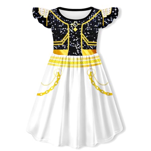 Girls Singer Dress Kids Halloween Dresses Party 5-12 Years Gold2