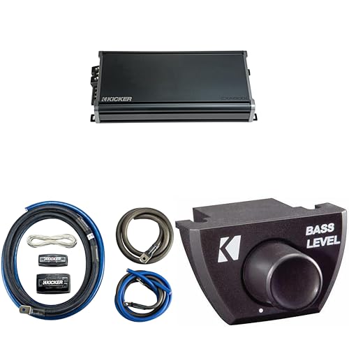 Image of KICKER CXA1800.1 1800 Watt Mono Amp & 1/0AWG Power Kit & Bass Knob Bundle