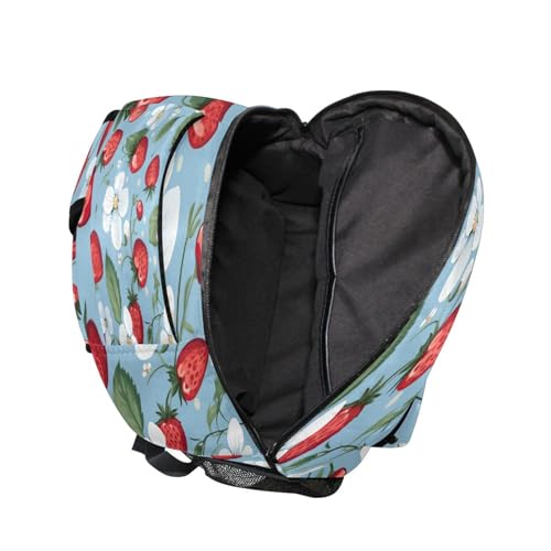 Sac à dos ordinateur imperméable et robuste à motif fraise