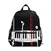QMIN Kinder-Rucksack mit Musiknoten, Klavierschlüssel, kleine Kleinkinder, Vorschul-Schultertasche, Reisen, Elementar, Kindergarten, Schulranzen für Mädchen Jungen und Kinder