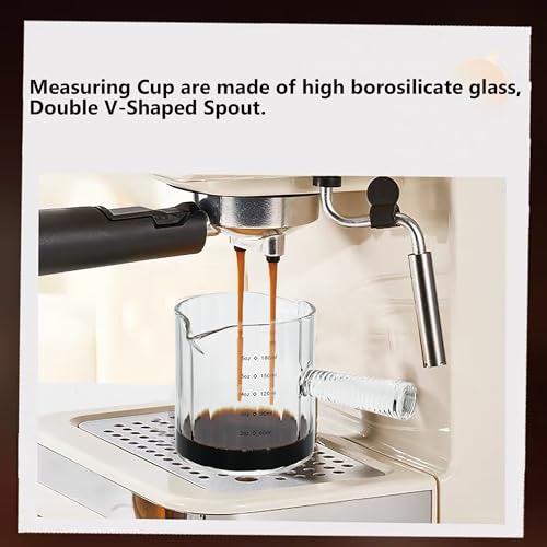 Vaso medidor de vidrio para espresso 6 oz con asa miniatura 2