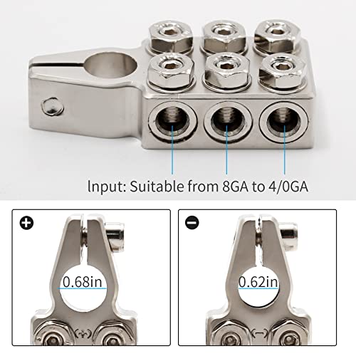 12-Way Multi-Hole Positive And Negative Connector Battery Connector From 8Awg Up To 4/0Awg For Car, Motorcycle, Truck, Forklift, Crane, Rv, Bus #TOP4