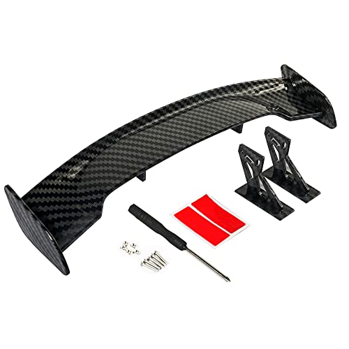 Car Mini Spoiler Wing, Car Tail Wing,Carbon Fiber Texture Car Mini Tiny Trunk Spoiler Without Perforation,9.8 Inch Carbon Fiber Tail Wing Spoiler Wing Decoration For Most Cars #TOP1