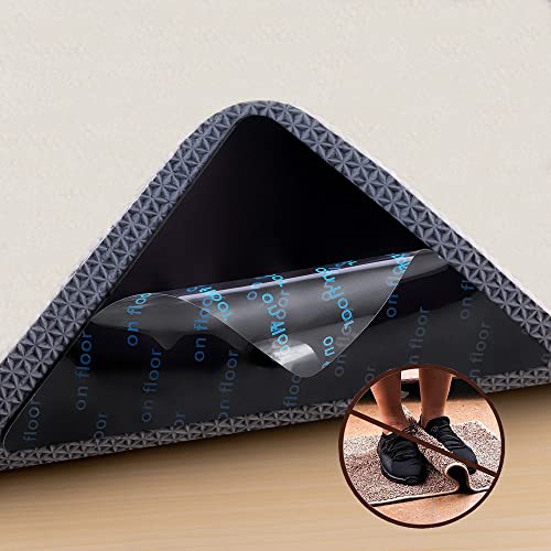 12 Stück Teppich Antirutschunterlage,Waschbar Antirutschmatte für Teppich, Teppichstopper,Wiederverwendbarer Antirutsch Pads,Doppelseitige Wiederverwendbar Teppich Aufkleber Cover