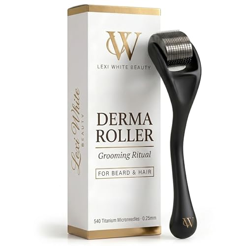 Derma Roller for Beard & Scalp Men - 540 Precision Titanium Microneedle Tool for Beard & Hair...