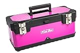 The Original Pink Box® 20-Inch Steel Toolbox, Pink | Portable, with Organizer Tray, Steel Latches, and Handle