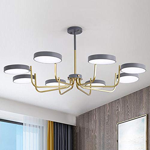 Lustre Moderne Mid Siècle d'exception or et gris, plafonnier haut de gamme