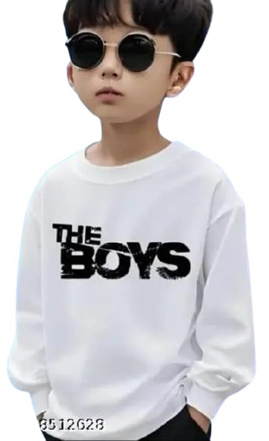 Image of Kids Boys Printed Round Neck Stylish Polyester T-Shirt