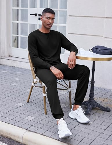 COOFANDY Men's Tracksuit 2 Piece Long Sleeve Pullover Jogging Track Suit Athletic Casual Sweatsuit3