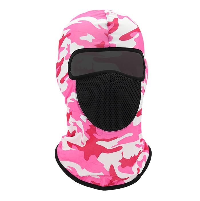EVD-X Balaclava with Filter Face Mask Bandana Military Hood Headwear Unisex Tactical Training Cycling Ski Hunting (Hybo-RD-40) Pink Camo