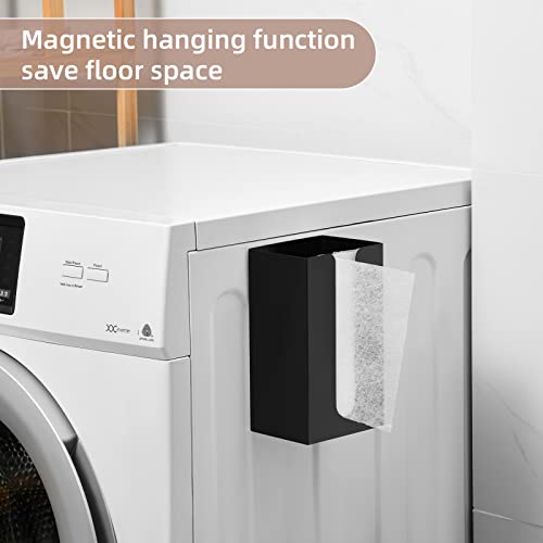Image of SUBEKYU Magnetic Dryer Sheet Holder for Laundry Room ,Dryer Sheet Container,Iron Dryer Sheet Dispenser for Laundry Storage and Organizition, Wall Dryer Sheet Box,Fabric Sheet Holder,Black