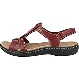 Clarks Laurieann Kay, Sandalias Planas Mujer, Red Leather, 38 EU