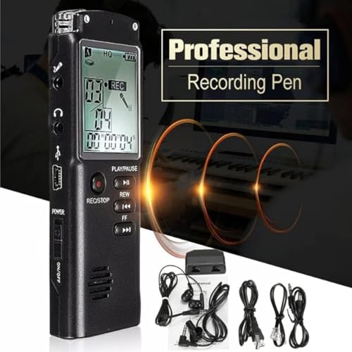 Image of DDLC Digital Mini Voice Recorders -Small Hidden Spy Super Long Storage Capacity 8GB | Date & Time Stamp | Easy to Use | Crystal Clear Sound Digital Recording Mp3 Player (LCD 8GB Voice Recorder)
