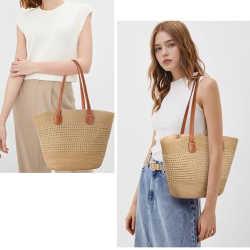 Beach Bags for Women, Large Beach Bag, Woven Straw Tote Bags Waterproof, Weaving Swim Shopping Travel Bag2