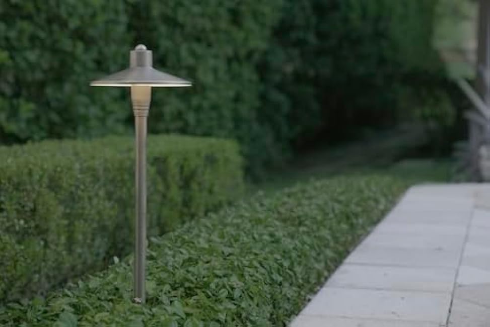 G2 12V Brass Path Light (24 Tall) with 3W 2700K Warm White G4 LED Bulb for Low Voltage Landscape Lighting on Outdoor Pathway, Walkway, Garden, Driveway or Patio