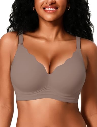 Image of VRVOCIE Wireless Bras for Women No Underwire Crossover V Mesh Seamless Supportive Bralettes Full Coverage Everyday Bra