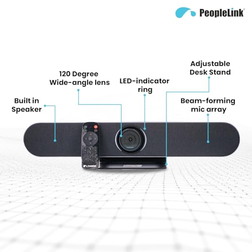 Image of 4K AF Camera Soundbar 20MP 120 Wide-Angle Captures 4K UHD Video and Offers 5X Digital Zoom,AI-Enhanced Features,CMOS Len,Camera, mics and Speaker in one bar, 4 beamforming mics - Black