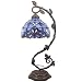 Tiffany Desk Lamp Lavender Stained Glass Table Light Blue Purple Baroque Style W8 H22 Inch for Living Room Bedroom Dresser Bookcase Coffee Table Beside Reading Set S003C WERFACTORY
