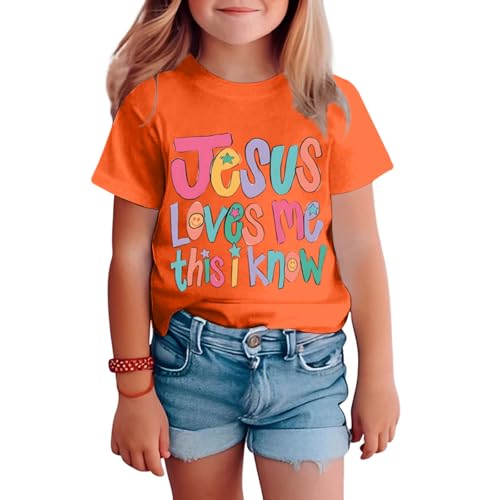 Image of BINTEHGS Jesus Shirts for Kids Christian Graphic Tees for Girls Religious God Tshirts Inspirational Bible Verse Cute T-Shirts