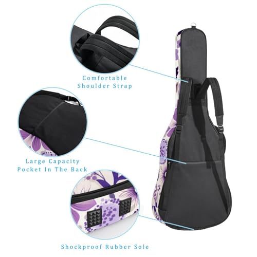 Étui guitare acoustique 101.6 cm - Housse violette imperméable