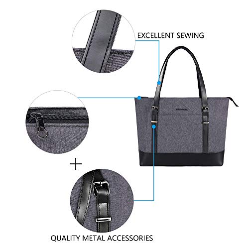 KROSER-Laptop-Tote-bag-156-Inch-Large-Shoulder-Bag-Lightweight-with-USB-Charging-Port-Water-repellent-Nylon-Computer-Tote-Bag-Women