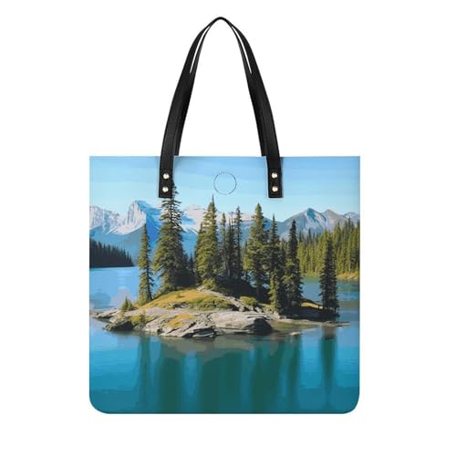 Grand sac d'épicerie léger Spirit Island en cuir PU sac à bandoulière femme tendance