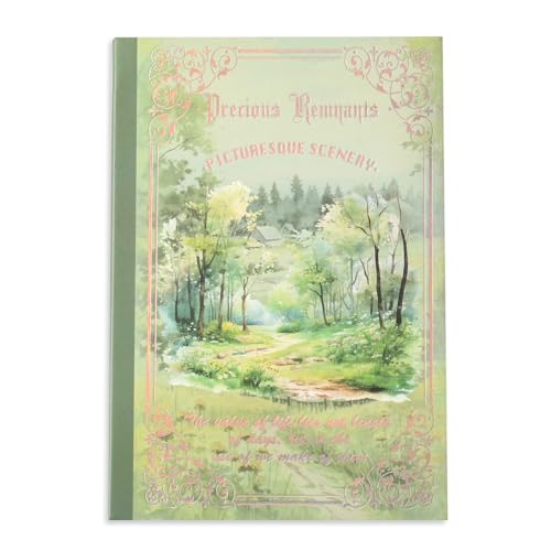 Auguro Plant Landscape Scrapbook Stickers 36 Sheets 200 Pre-Cut Washi Stickers for Journaling PET Transparent Sticker 18 Sheets Scrapbook Paper Decorative or DIY Crafts Arts and Crafting Projects