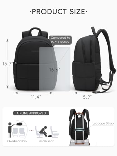 Image of WESTBRONCO Puffer Laptop Backpack for Women Travel Backpack for Women Airplane Approved Backpack with 16'' Laptop Compartment