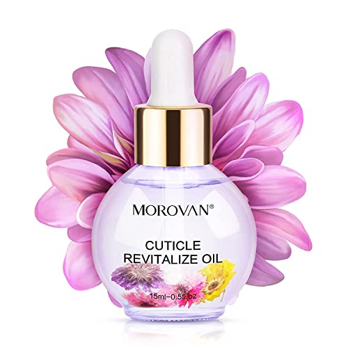 Morovan Nail Cuticle Oil Vitamin -15Ml Natural Cuticle Oil Strengthens Nails - With Flower Scented- Soothe & Moisturize & Nourish Dry Damaged Nails And Cuticles Dropper Design With Another Brush Head, Dual Replacement (Lavender) #TOP1