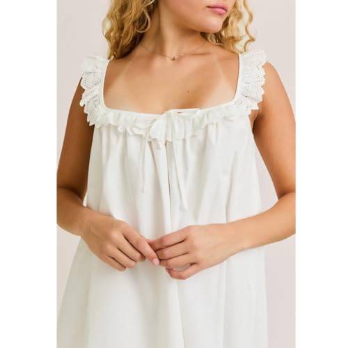 Image of Women Y2K Babydoll Mini Dress Cute Bow Lace Trim Pleated Ruffle Short Sundress Casual Party Vacation One Pieces