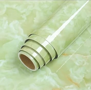 NEELMADHAV ENTERPRISE Kitchen Sheets for Shelves Waterproof Wallpaper Cupboard Anti Slip mat for Kitchen Cabinet Shelf Liners (Green, Pack of 2)