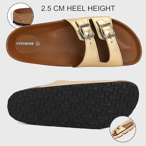Image of Centrino Women's Berkin-Style Slip-On Sandals | Open Toe Design | Soft PU Footbed | Lightweight & Comfortable | Arch Support | On-Grip Sole | Casual Outdoor Wear (9228)