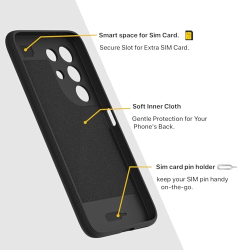 Image of Pikkme Back Cover for Realme Narzo 90X 5G / Realme C85 5G / Realme 15X 5G Camera Protection 3D Hexa Cube Design Silicone Protective Bumper Case (Black)
