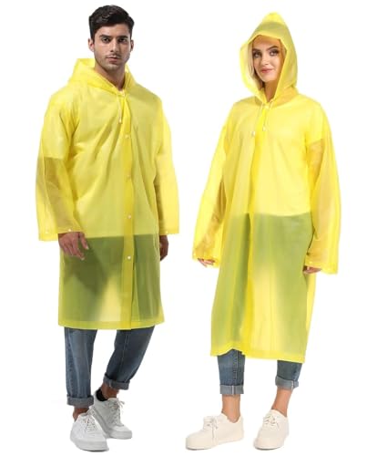 YingErTool 2 Stück Regenponchos Regenjacke Regenmantel für Damen Herren, Regenbekleidung Regencape Wasserdicht für Wandern Radfahren Camping und Reisen