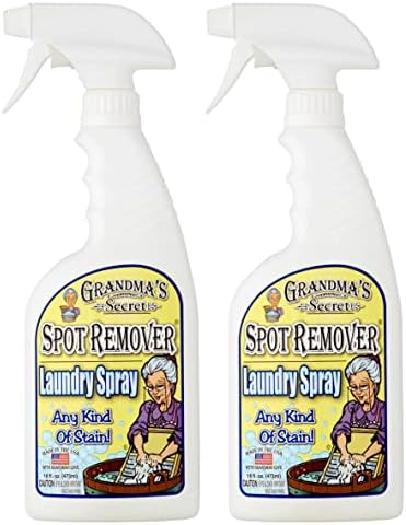 Grandma's Secret Spot Remover Laundry Spray - Chlorine, Bleach and Toxin-Free Stain Remover - Stain Remover for Clothes - Fabric Stain Remover Removes Oil, Paint, Blood and Pet Stains - 16 Oz, 2 Pack